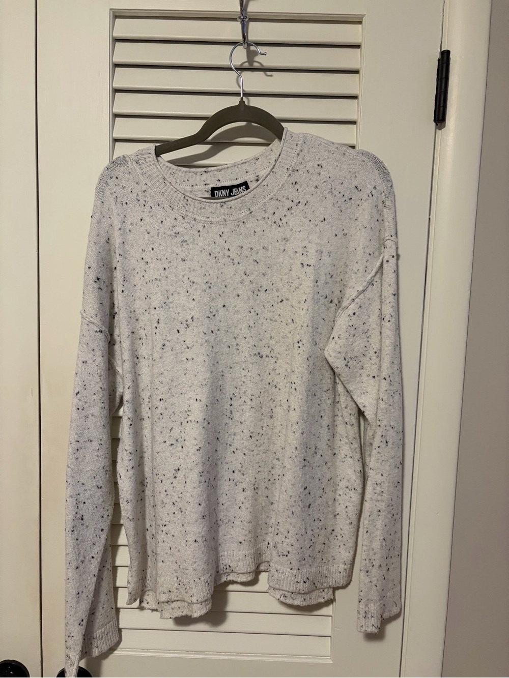 DKNY Jeans Women’s Speckled Cream Crewneck Sweater